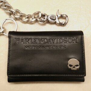 Harley-Davidson Willie G Skull Limited Trifold Chain Wallet (Custom Heavy Chain)
